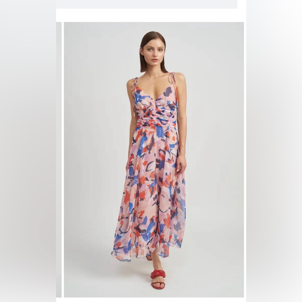 💫 En Saison Arlie Abstract Print Midi Dress - NEW